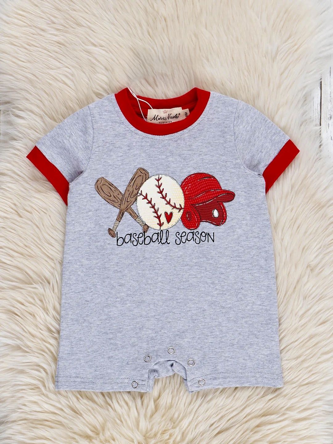 Grey Baseball Romper