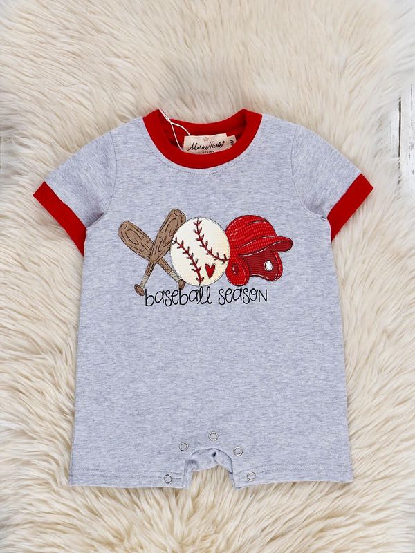 Grey Baseball Romper