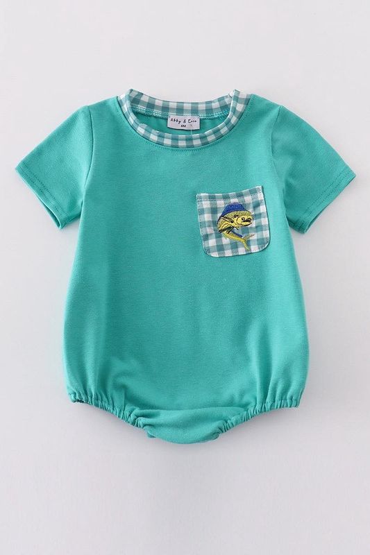GREEN FISH EMBROIDERY BUBBLE