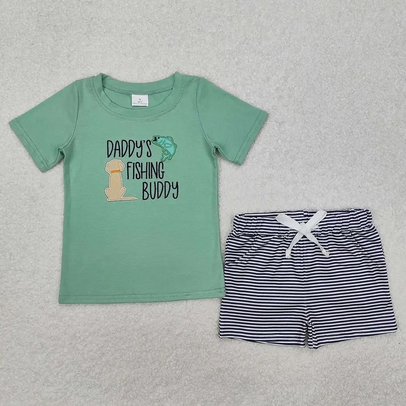 Baby Boys Daddy&#39;s Fishing Buddy Tops Shorts Clothes
