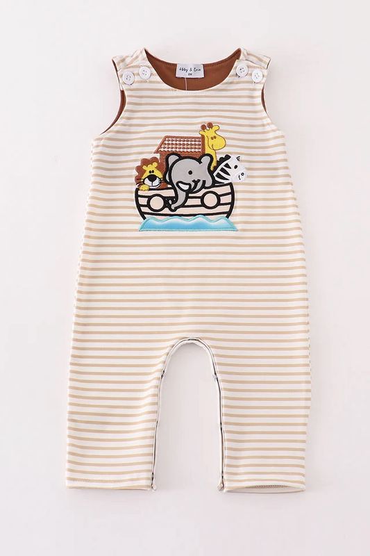 NOAH&#39;S ARK EMBROIDERY STRIPE BOY JONJON