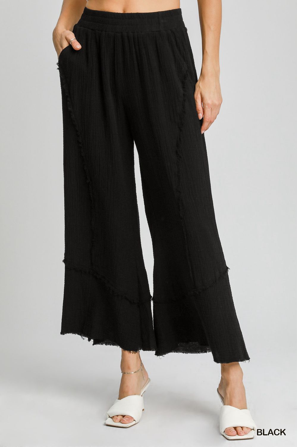 Flared Leg Washed Pants