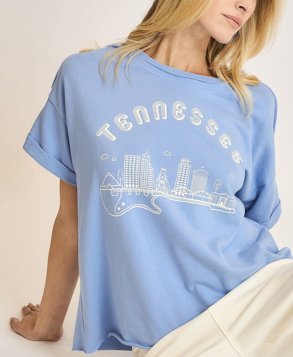 ROUND NECK FRENCH TERRY TOP