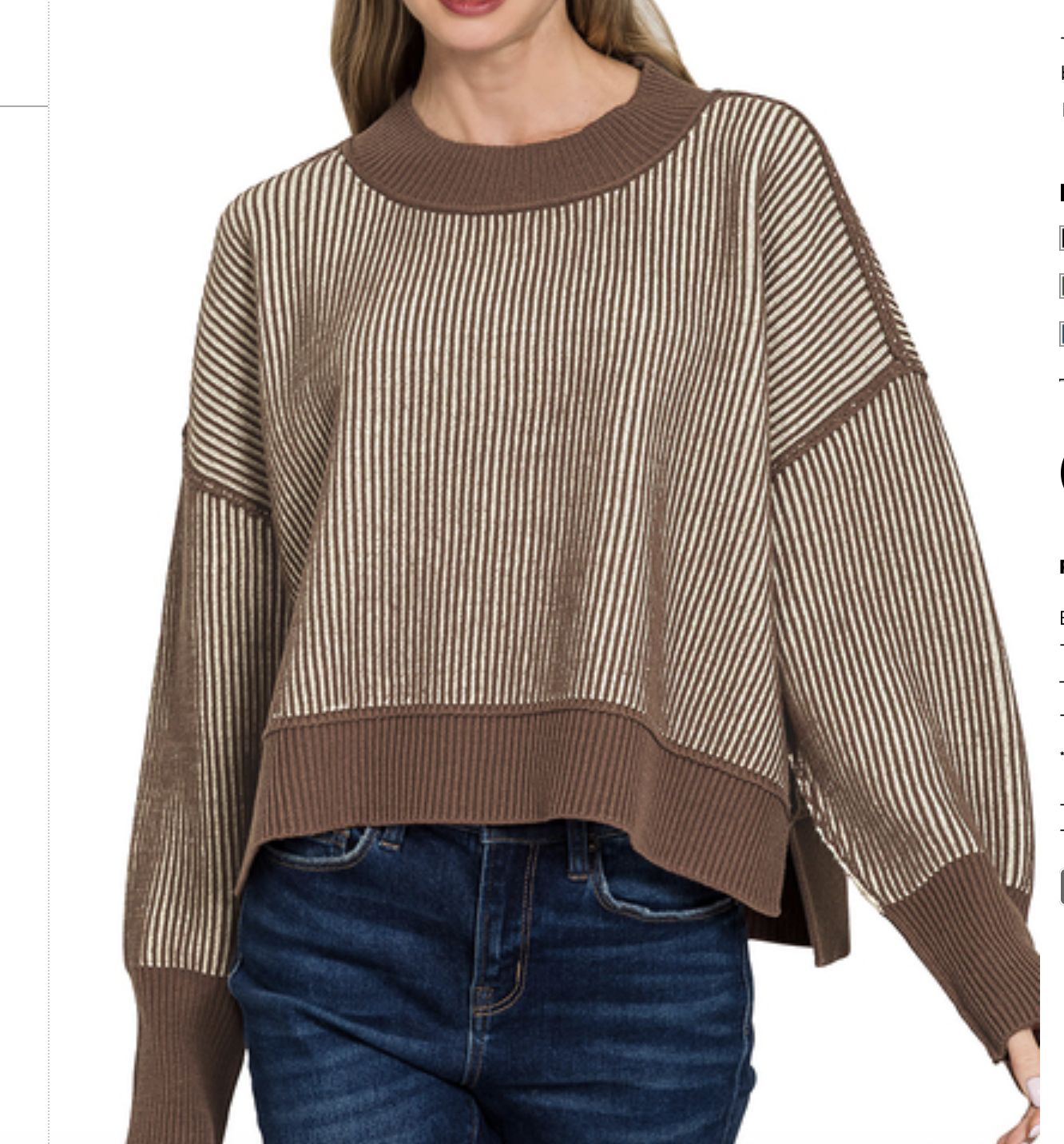 EXPOSED SEAM TWO TONE SWEATER