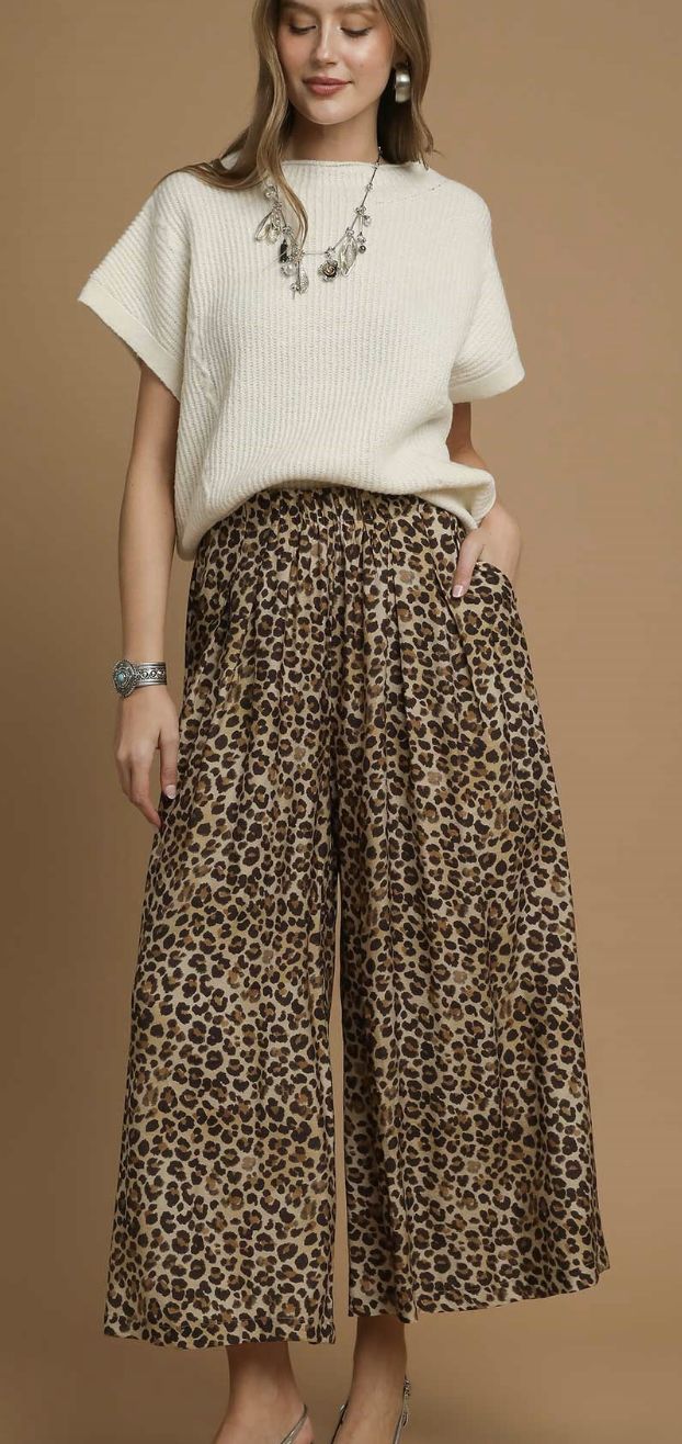 Leopard Print Skirt Pantx