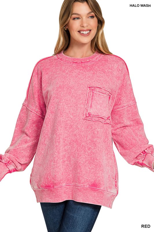 HALO WASHED FRENCH  TERRY SWEATSHIRT