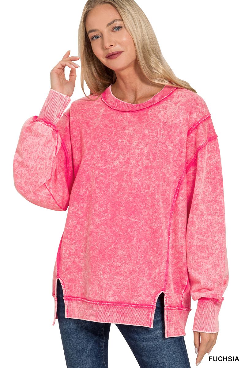 ACID WASH F/TERRY SWEATSHIRT