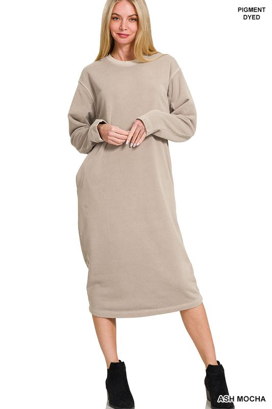SOFT FLEECE PIGMENT DYE SWEATSHIRTS DRESS
