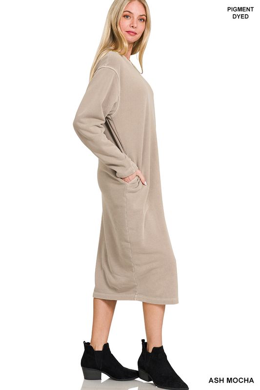 SOFT FLEECE PIGMENT DYE SWEATSHIRTS DRESS