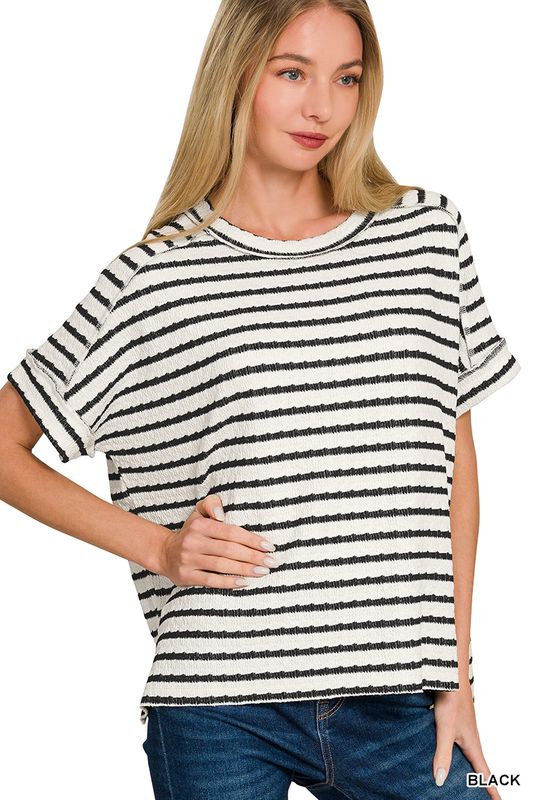 STRIPE JACQUARD  TEE