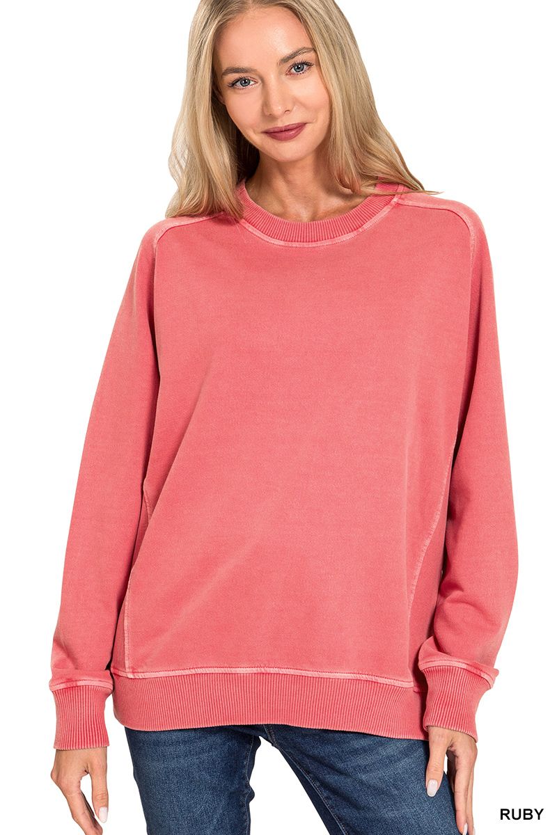 FRENCH TERRY PIGMENT DYE  PULLOVER PANTS SET