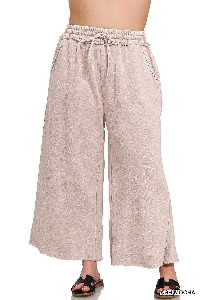 PLUS ACID WASH FLEECE SWEATPANTS (23")