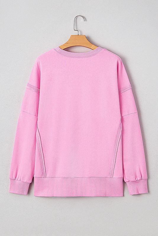 Valentine Sequin XOXO Printed Baggy Sweatshirt