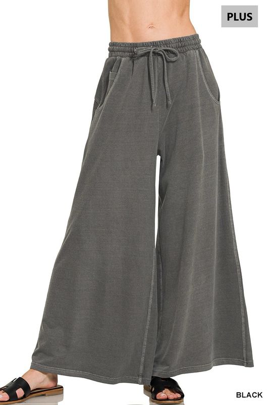 PLUS FRENCH TERRY PIGMENT DYE &amp; ENZYME WASHED PANTS