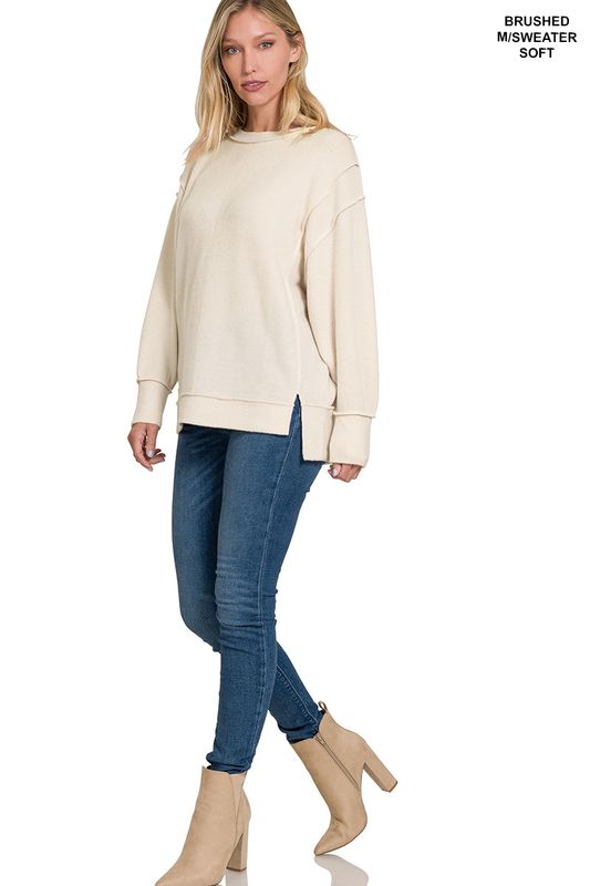 Plus Brushed Melange Hacci Oversized Sweater