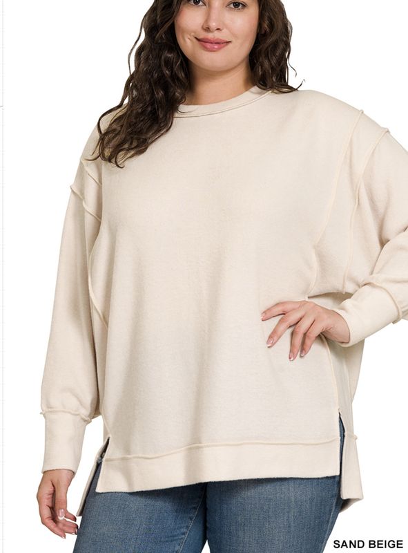 Plus Brushed Melange Hacci Oversized Sweater