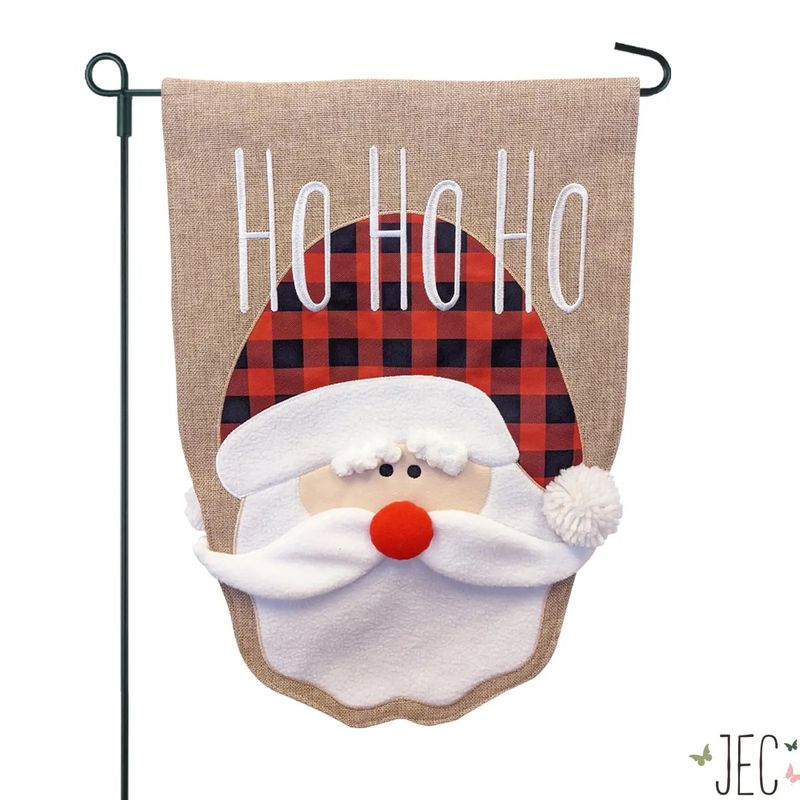 Santa Burlap 2-Sided Garden Flag