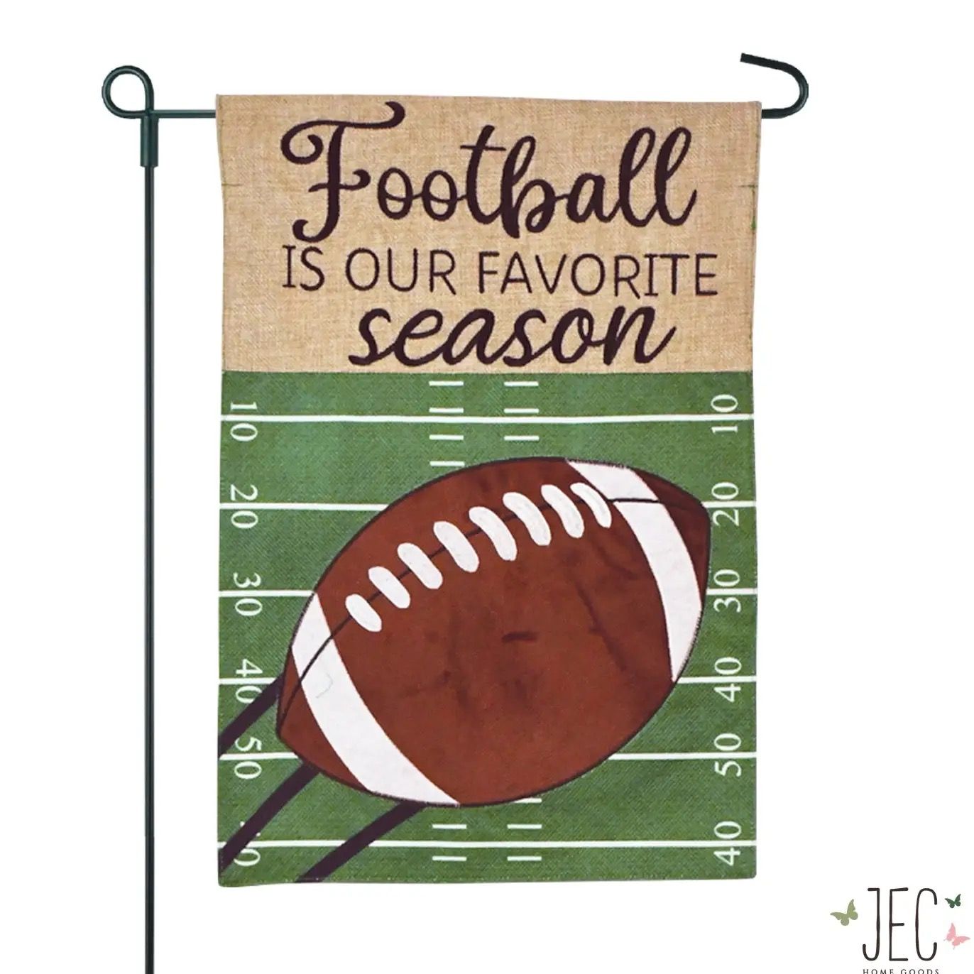 Football Burlap 2-Sided Garden Flag
