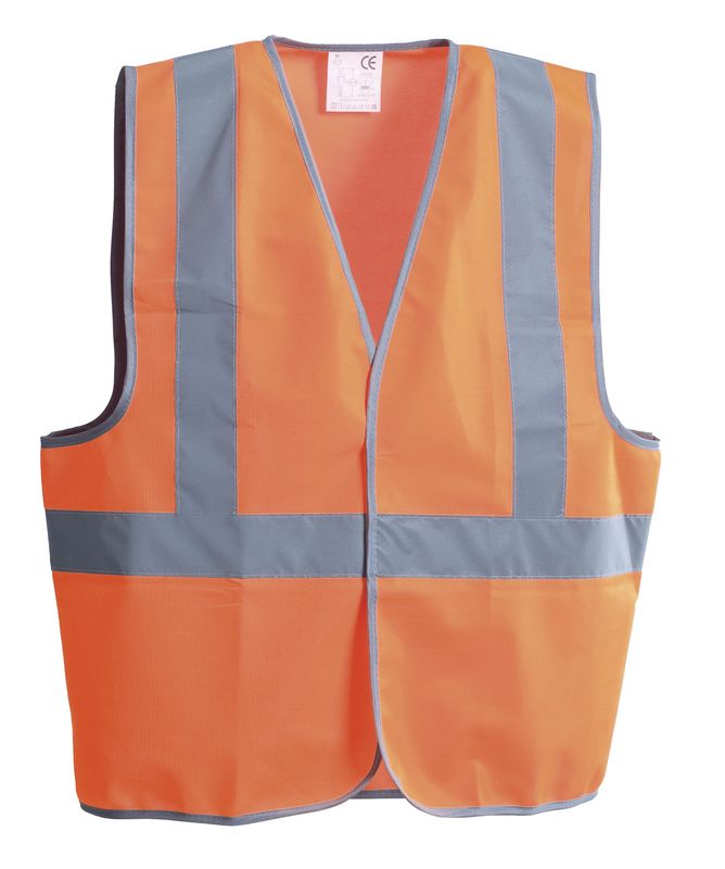 Linea alta visibilità gilet 100% poliestere colore arancio - Gruppo P&P