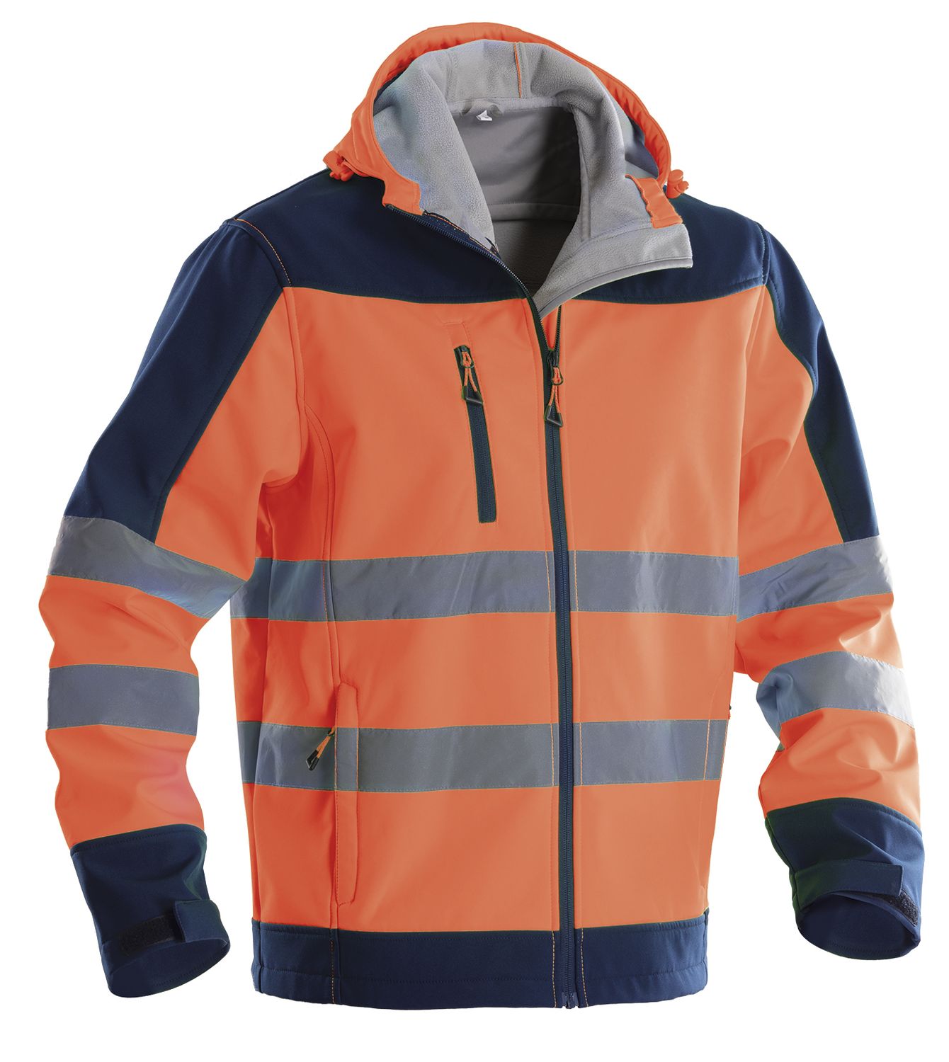 Linea invernale felpa alta visibilità soft shell bright 100% poliestere colore arancio-blu - Gruppo P&P