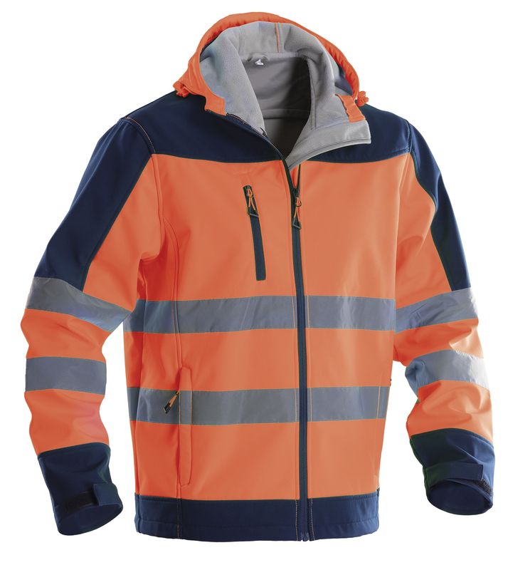 Linea invernale felpa alta visibilità soft shell bright 100% poliestere colore arancio-blu - Gruppo P&P