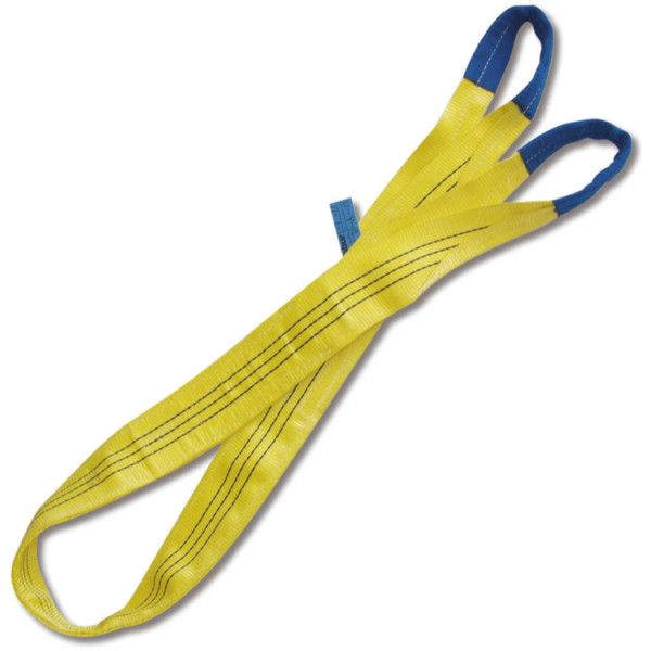 Fascia per sollevamento 3t giallo 4MT nastro piatto a due strati, asole rinforzate, poliestere alta tenacità BETA