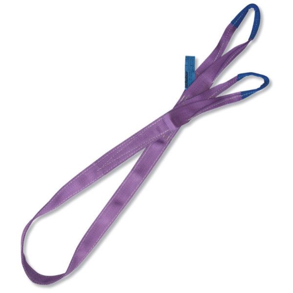 Fascia per sollevamento 1t viola 1MT nastro piatto a due strati, asole rinforzate, poliestere alta tenacità (PES)