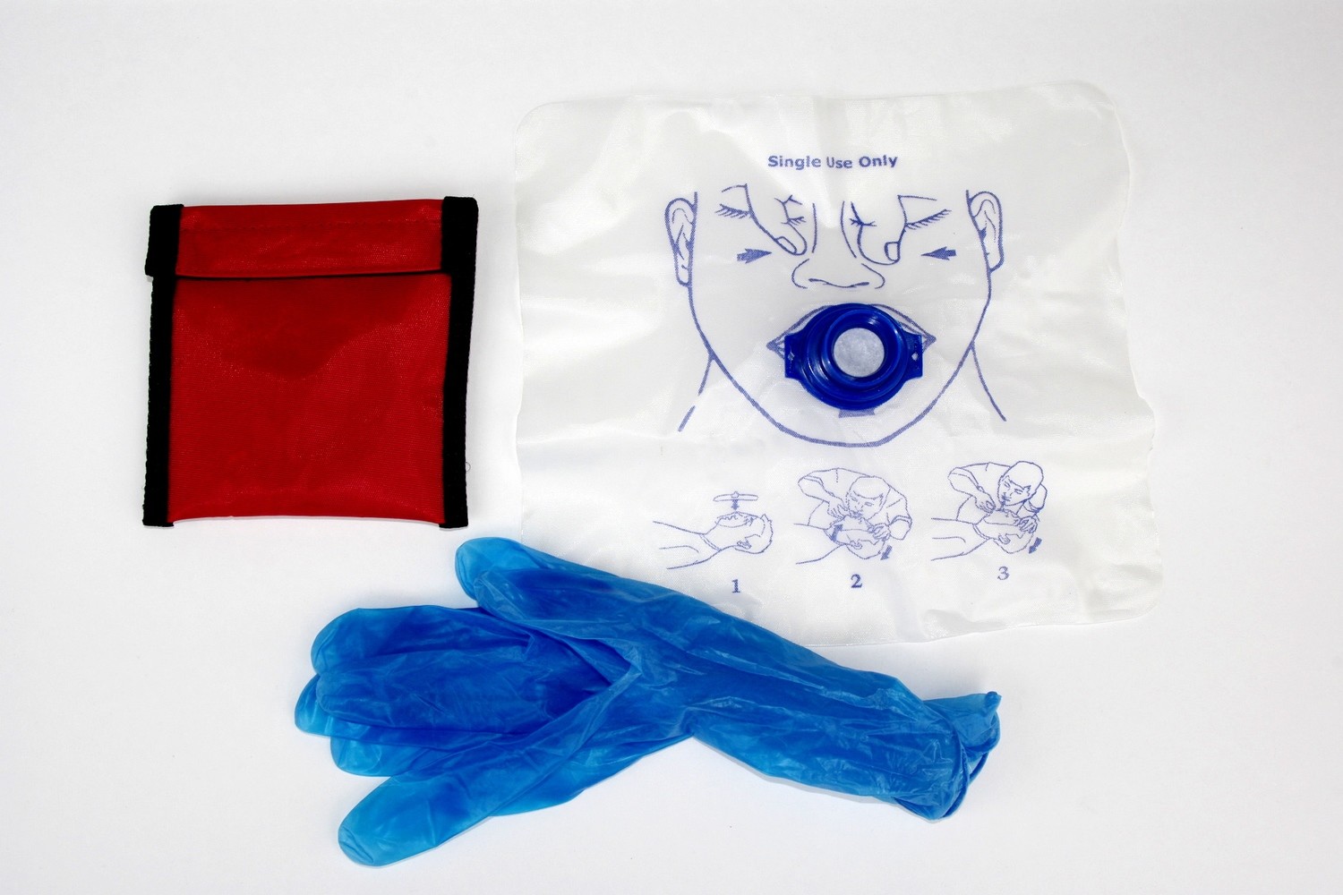 CPR Face Shield, Disposable c/w gloves in Key ring pouch