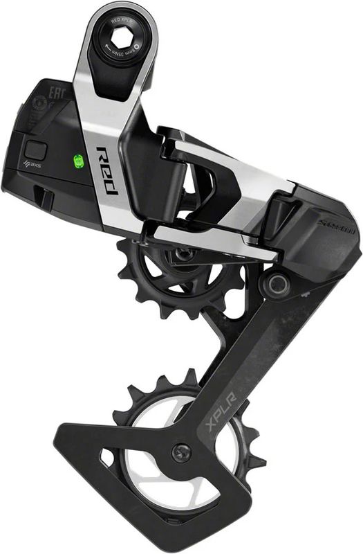 RAM RED XPLR AXS Rear Derailleur - For RED XPLR 1x, 13-Speed, 46t Max, Hangerless Full Mount, (Battery Not Included), Black/Silver, E1