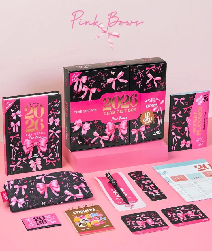 Pink Bows - '2026' Year Planner gift set