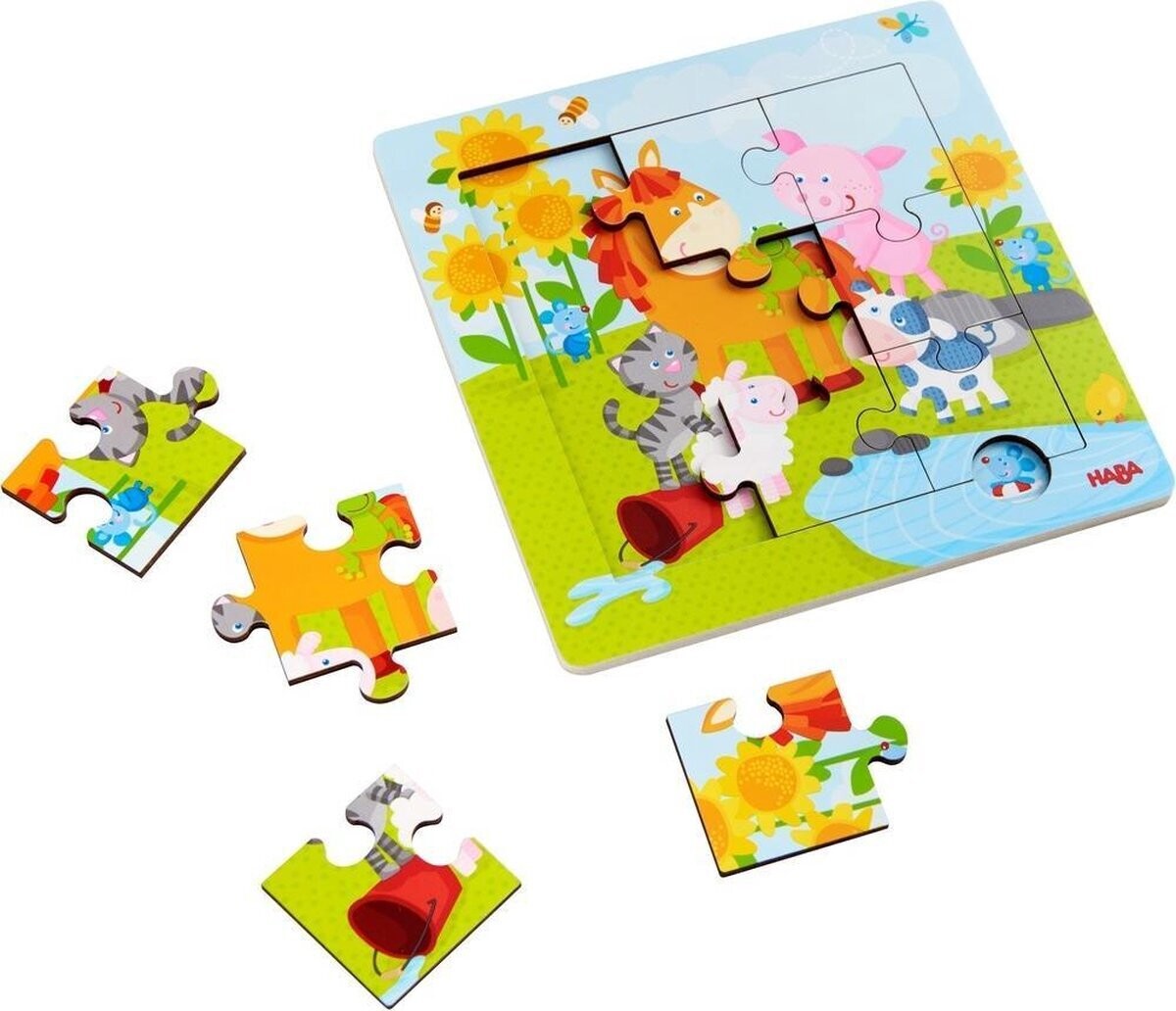 HABA Houten raampuzzel Dierenvrienden