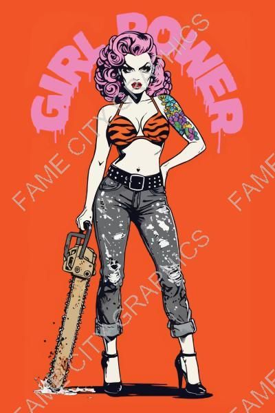 Chainsaw Girl Power Postickers Poster Print