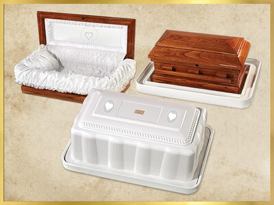 30" Medium TLC Wood Baby Casket Vault Combo
(27 inch interior) C-27-3 Combo