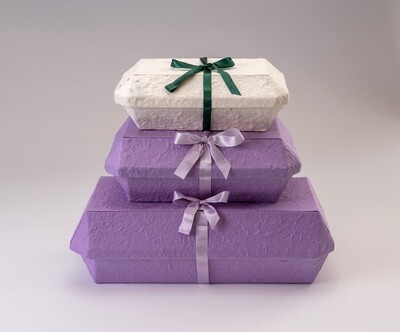 Cremation Caskets - 3 Pack White or Purple
