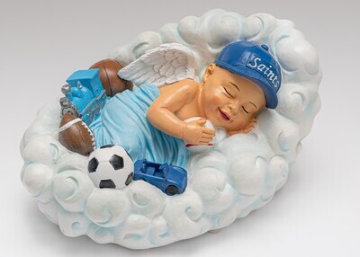 Baby Boy in Cloud Urn (does NOT include cherry wood urn) U-CLD