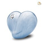 Blue Pearl Heart with Crystal Urn