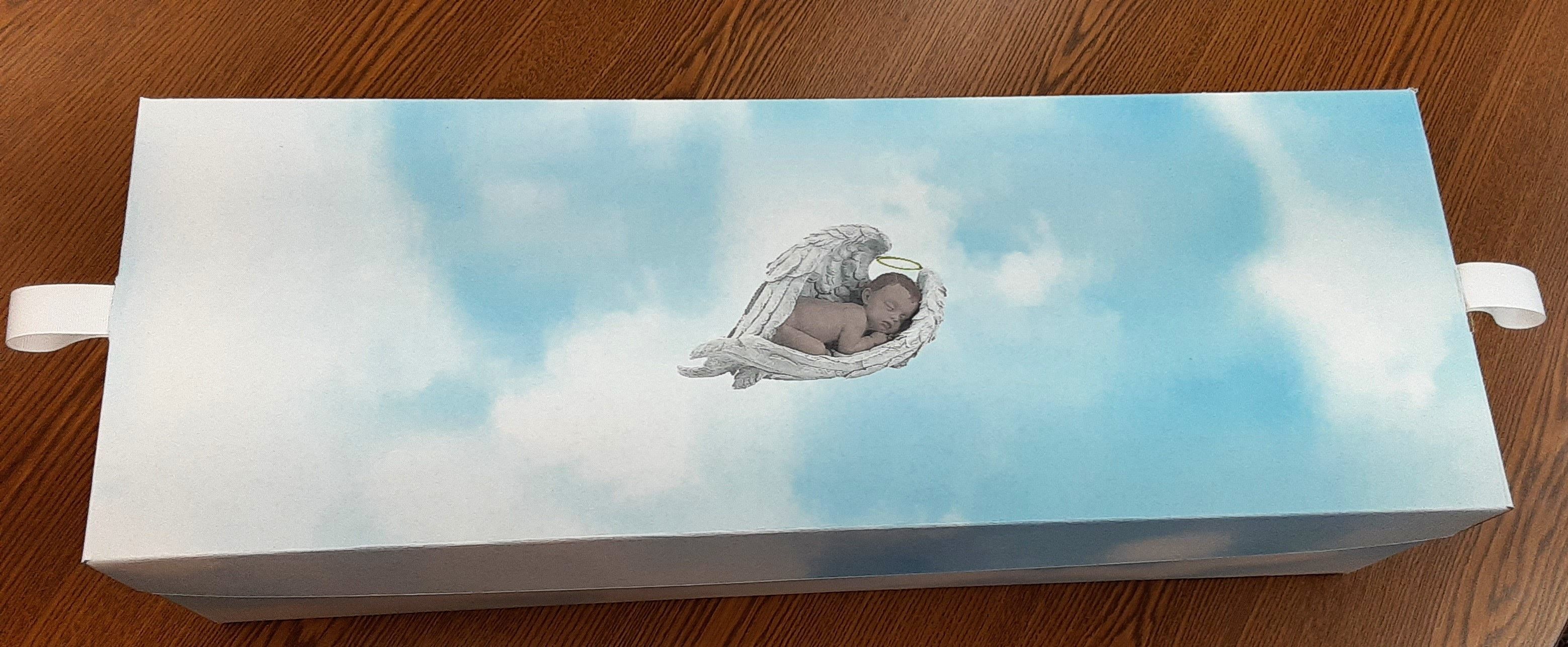 Lilac Cloth Covered Heart Keepsake Baby Casket (21 Inch Interior