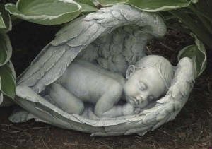 Large Baby In Wings Memorial