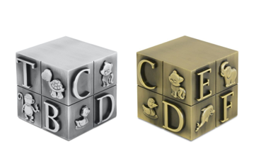 Baby Block Pewter or Bronze Urn