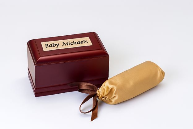 Wooden Baby Casket with Saline Vessel  (up to 13 weeks)   C-4-WG