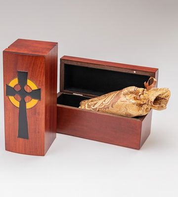 Cross Miscarriage Casket - Brown Interior  C-7-CR-B