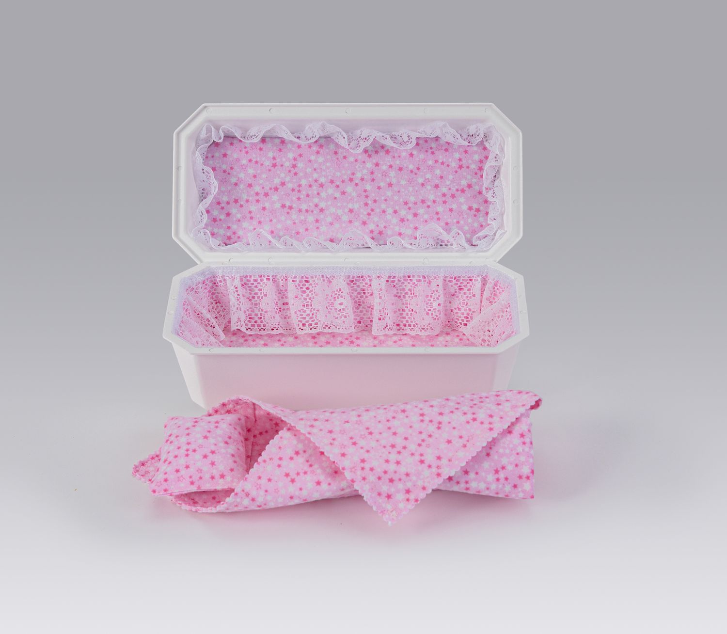 Baby Burial Casket/Vault Combo Pink Interior (8 inch interior)     C-8-P