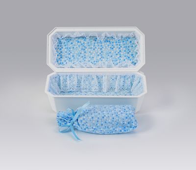 Baby Burial Casket/Vault Combo Blue Interior (8 inch interior)     C-8-BL