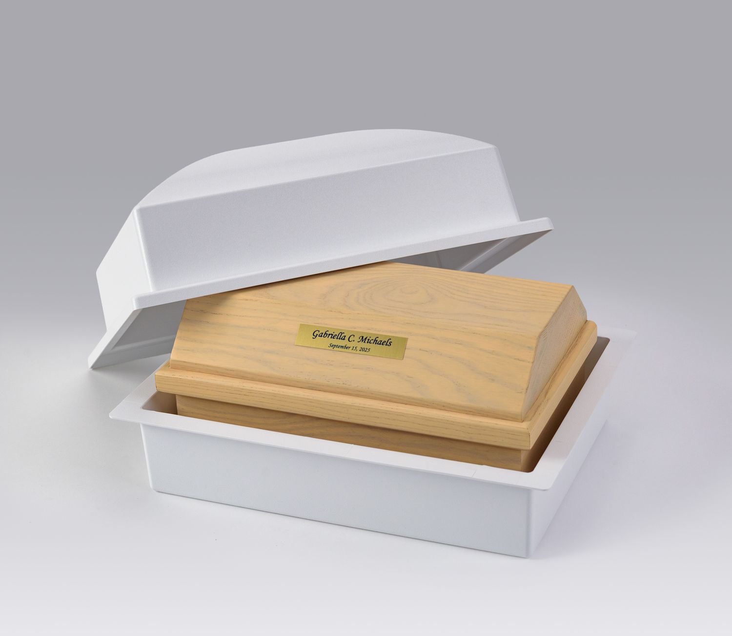 Wood White Ash Casket and Economy Vault  C-11-WA-Combo