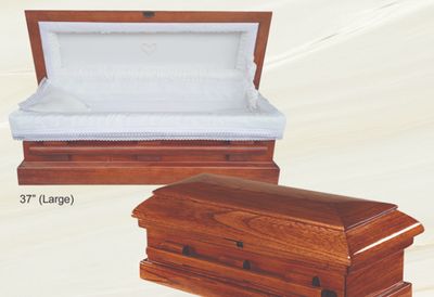 33" Large TLC Wood Baby Casket  (33.5 inch interior) C-33-Poly (VAULT NOT INCLUDED)