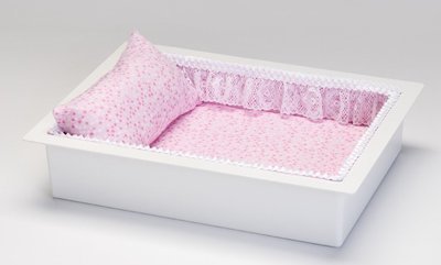 Twin or Single Baby Economy Casket Vault combo (in pink flannel, 14 inch)     C-14-ECO-PK