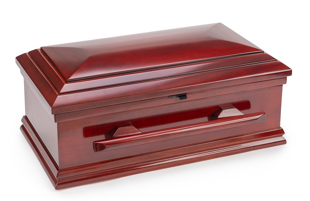 Classic Wood Baby Casket with Slide Lock (19 inch interior) C-19-SO