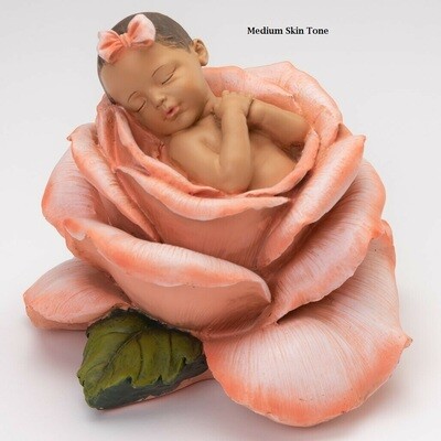 Baby Girl in Bloom Urn (Medium Skin Tone) U-BLM-Medium Baby Girl in Bloom Urn (Medium Skin Tone) U-BLM-Medium