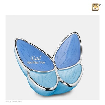 Butterfly Baby Urn in Blue - Medium (Wings of Hope)   22 cubic inches