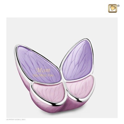Butterfly Baby Urn in Pink and Purple - Medium (Wings of Hope-22 cubic inches)